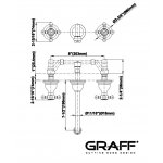 Graff Adley Bateria umywalkowa 3-otworowa podtynkowa 190 mm - element zewnętrzny Chrom E-2530-C2-T