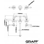 Graff Adley Bateria umywalkowa 3-otworowa podtynkowa 235 mm - element zewnętrzny Chrom E-2531-LM15-T