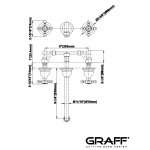 Graff Adley Bateria umywalkowa 3-otworowa podtynkowa 235 mm - element zewnętrzny Chrom E-2531-C2-T