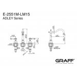 Graff Adley Bateria wannowa 3-otworowa Chrom E-2550M-C2