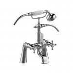 Graff Adley Bateria wannowa 2-otworowa montowana na brzegu wanny z zestawem prysznicowym Chrom E-3890-C2