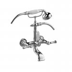 Graff Adley Bateria wannowo-natryskowa ścienna z zestawem prysznicowym Chrom E-3852-LM15