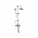 Graff Adley Bateria wannowo-natryskowa termostatyczna ścienna z deszczownicą Ø 210 mm na ramieniu i zestawem prysznicowym Chrom ED4.01-LC1S