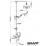 Graff Adley Bateria wannowo-natryskowa termostatyczna ścienna z deszczownicą Ø 210 mm na ramieniu i zestawem prysznicowym Chrom ED4.01-LC1S
