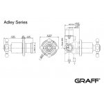Graff Adley Rozdzielacz 2-drożny podtynkowy - element zewnętrzny Chrom E-8038-C2E1-T