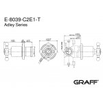 Graff Adley Rozdzielacz 3-drożny podtynkowy - element zewnętrzny Chrom E-8039-C2E1-T