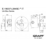 Graff Ametis Bateria natryskowa termostatyczna z przełącznikiem 3-drożnym - element zewnętrzny Chrom E-18037-LM45E-T