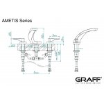 Graff Ametis Bateria umywalkowa 3-otworowa Chrom E-6410-LM44