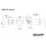 Graff Ametis Przełącznik podtynkowy 3-drożny - element zewnętrzny Chrom E-8069-LM44E1-T