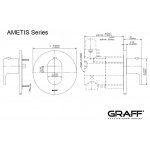 Graff Ametis Zawór termostatyczny podtynkowy - element zewnętrzny Chrom E-8037-LM44E-T