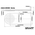 Graff Aqua-Sense Deszczownica prysznicowa wielofunkcyjna ścienna Polerowana stal E-8225-PS