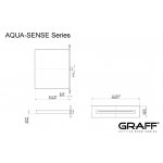 Graff Aqua-Sense Deszczownica prysznicowa kaskadowa ścienna Polerowana stal E-8210-PS