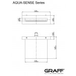 Graff Aqua-Sense Deszczownica prysznicowa kaskadowa ścienna Polerowana stal E-8577-PS