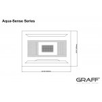 Graff Aqua-Sense Deszczownica prysznicowa 572x425 mm sufitowa z LED  Polerowana stal E-8221-PS