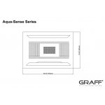 Graff Aqua-Sense Zestaw natryskowy termostatyczny podtynkowy z deszczownicą 600x450 mm sufitową i zestawem prysznicowym Polerowana stal AQ03-PC