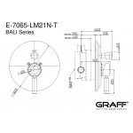 Graff Bali Bateria natryskowa podtynkowa z przełącznikiem - element zewnętrzny Chrom E-7065-LM21N-T