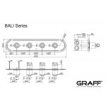 Graff Bali Bateria prysznicowa termostatyczna 4-uchwytowa podtynkowa - element zewnętrzny Chrom E-8088H-LM21E0-T
