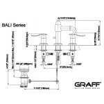 Graff Bali Bateria umywalkowa 3-otworowa z korkiem Chrom E-2110-LM20L