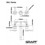 Graff Bali Bateria umywalkowa 3-otworowa podtynkowa 235 mm - element zewnętrzny Chrom E-2131-LM20B-T
