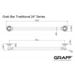 Graff Bali Poręcz uchwyt ścienny 608 mm Chrom E-9724