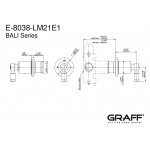 Graff Bali Rozdzielacz 2-drożny podtynkowy - element zewnętrzny Chrom E-8038-LM21E1-T
