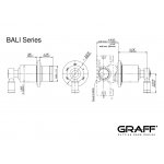 Graff Bali Rozdzielacz 3-drożny podtynkowy - element zewnętrzny Chrom E-8039-LM21E1-T
