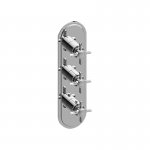 Graff Camden Bateria natryskowa termostatyczna 3-uchwytowa podtynkowa - element zewnętrzny Chrom E-8087-C16E0-T