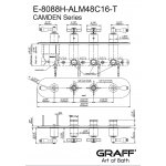 Graff Camden Bateria natryskowa termostatyczna 4-uchwytowa podtynkowa - element zewnętrzny Chrom E-8088H-ALM48C16-T
