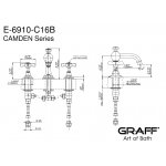 Graff Camden Bateria umywalkowa 3-otworowa Chrom E-6910-C16B