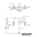 Graff Camden Bateria umywalkowa 3-otworowa podtynkowa 194 mm - element zewnętrzny Chrom E-6930-LM48B-T