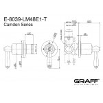 Graff Camden Rozdzielacz 3-drożny podtynkowy - element zewnętrzny Chrom E-8039-LM48E1-T