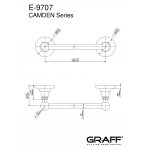 Graff Camden Wieszak na ręcznik ścienny 459 mm Chrom E-9707