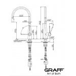 Graff Conical Bateria kuchenna nablatowa z wyciąganą wylewką i dwufunkcyjną głowicą Chrom E-4881-LM52