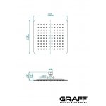 Graff Deszczownica 200x200 mm Polished Stell E-8467