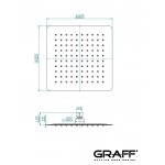 Graff Deszczownica 250x250 mm Polished Stell E-8469
