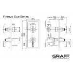 Graff Finezza Due Bateria prysznicowa termostatyczna 2-uchwytowa podtynkowa - element zewnętrzny Chrom E-8149-1L1C-T