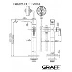 Graff Finezza Due Bateria wannowa wolnostojąca z zestawem prysznicowym Chrom E-6857-LM47N-T