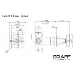 Graff Finezza Due Rozdzielacz 2-drożny podtynkowy - element zewnętrzny Chrom E-8173-C15E1-T