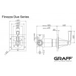 Graff Finezza Due Rozdzielacz 3-drożny podtynkowy - element zewnętrzny Chrom E-8174-LM47E1-T