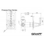 Graff Finezza Due Zestaw natryskowy termostatyczny podtynkowy z deszczownicą Ø 228 mm z zestawem prysznicowym - element zewnętrzny Chrom DUE02