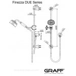 Graff Finezza Due Zestaw prysznicowy na drążka ścienny Chrom E-8656