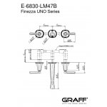 Graff Finezza Uno Bateria umywalkowa 3-otworowa podtynkowa 194 mm - element zewnętrzny Chrom E-6830-LM47B-T