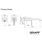 Graff Finezza Uno Bateria umywalkowa 2-otworowa podtynkowa 193 mm - element zewnętrzny Chrom E-6835-LM47W-T