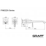 Graff Finezza Uno Bateria umywalkowa 2-otworowa podtynkowa 237 mm - element zewnętrzny Chrom E-6836-LM47W-T
