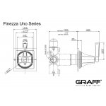 Graff Finezza Uno Rozdzielacz 2-drożny podtynkowy - element zewnętrzny Chrom E-8073-LM47E1-T