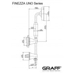 Graff Finezza Uno Zestaw natryskowy podtynkowy z deszczownicą Ø 228 mm z zestawem prysznicowym - element zewnętrzny Chrom UNO01