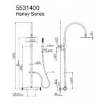 Graff Harley Bateria natryskowa termostatyczna ścienna z deszczownicą na kolumnie Ø 202 mm z zestawem natryskowym Chrom EX-8940-C19T