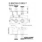 Graff Harley Bateria natryskowa podtynkowa 2-uchwytowa - element zewnętrzny Chrom E-8047HH-C19E0-T
