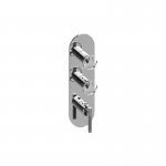 Graff Harley Bateria natryskowa podtynkowa 3-uchwytowa - element zewnętrzny Chrom E-8056-LM57C19-T