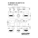 Graff Harley Bateria natryskowa podtynkowa 3-uchwytowa - element zewnętrzny Chrom E-8056HH-ALM57C19-T